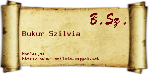 Bukur Szilvia névjegykártya