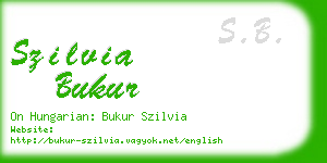 szilvia bukur business card